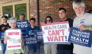 Iowa Citizen Action Network, ICAN, supporters for Health Care for America Now